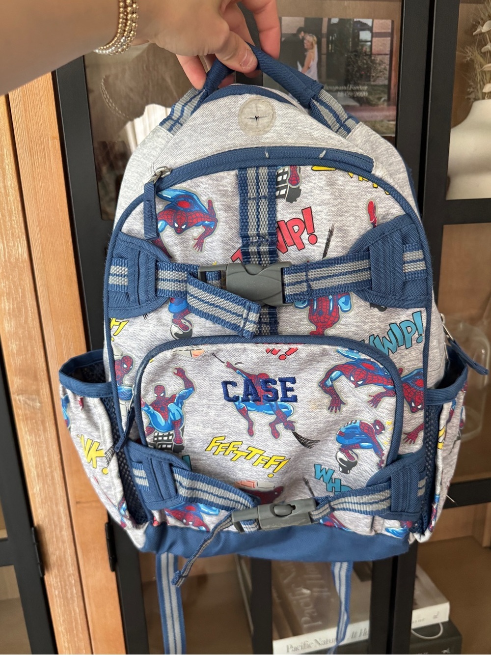Pottery Barn Kids CASE backpack Spider-Man comics Mackenzie marvel personalized